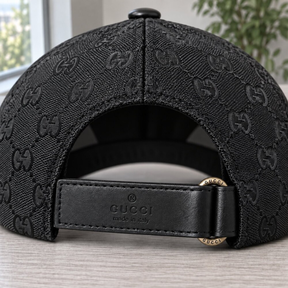 Gucci Black GG Cap with Embossed Brim - Picture 5 of 6